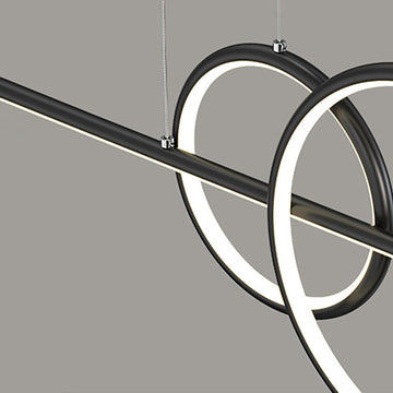 Black Island light for Kitchen LED Hanging Light with Ring Shape